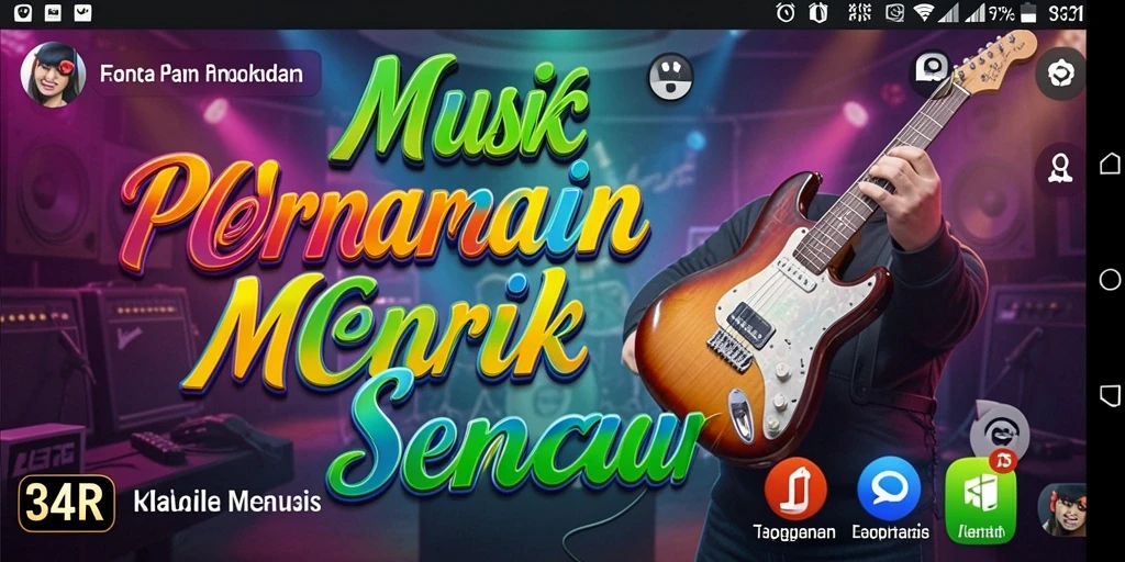 Tampilan gameplay seru dalam aplikasi permainan musik 34R.