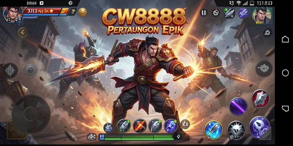 Screenshot CW8888 menampilkan aksi pertarungan yang seru dan mendebarkan.