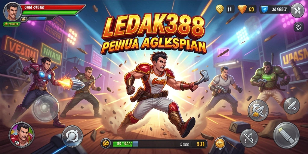 Tampilan gameplay LEDAK388 yang seru dan penuh warna.