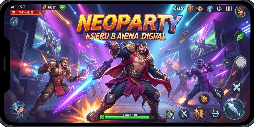 Tangkapan layar menunjukkan pertarungan intens di arena NEOPARTY.