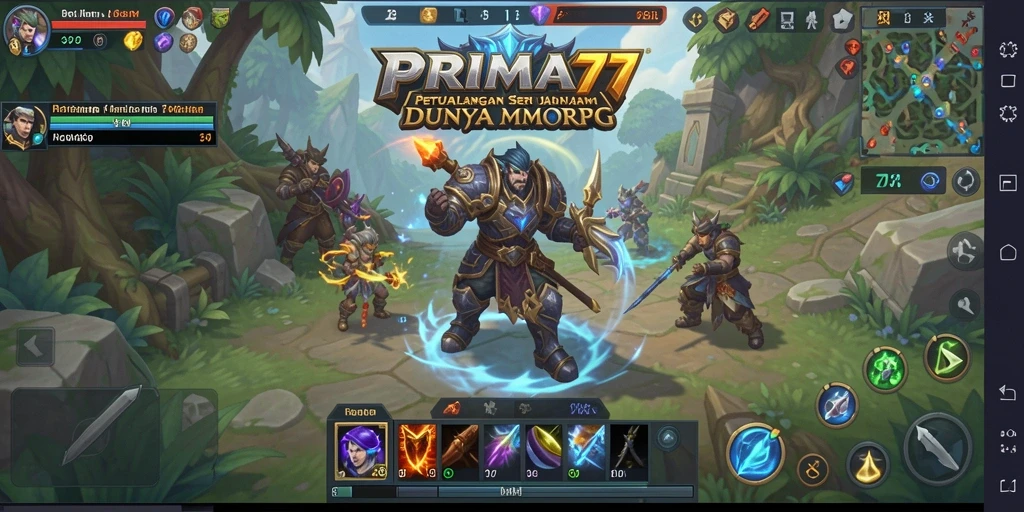 Tangkapan layar utama menunjukkan pertarungan epik dalam <strong>PRIMA77</strong> dengan grafis yang luar biasa.