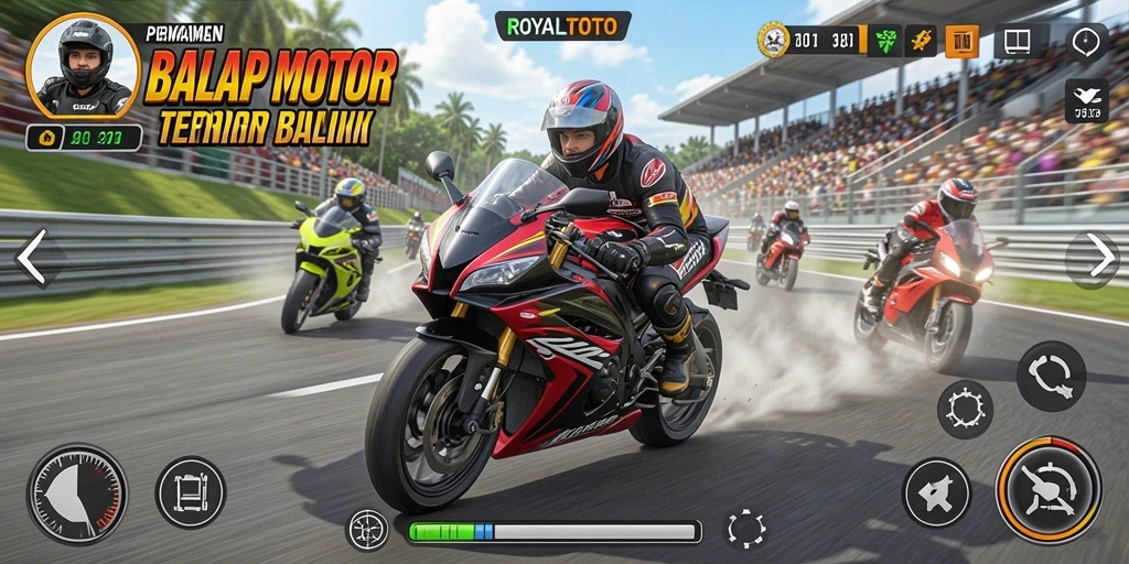 Gameplay menegangkan dalam balap motor di ROYALTOTO.