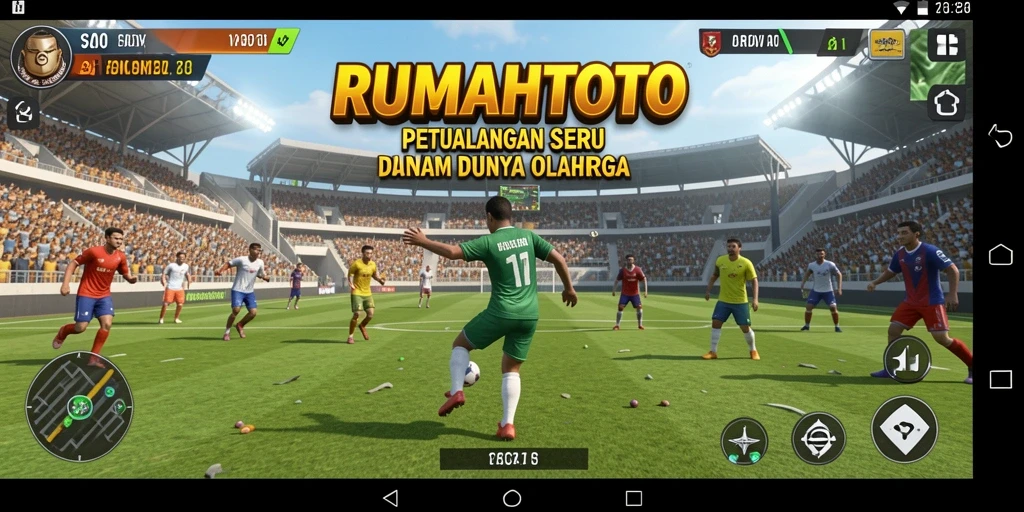Tampilan seru aksi olahraga dalam RUMAHTOTO saat gameplay.