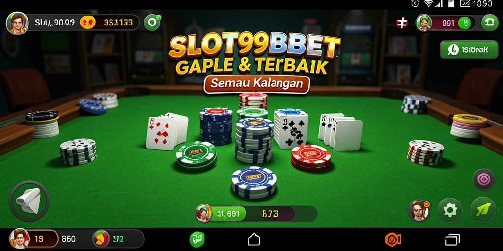 Tampilan utama <strong>SLOT99BET</strong> dengan gameplay Gaple yang menarik.